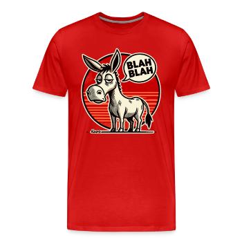 Gelangweilter Esel hört nur Blah Blah - Männer Premium Bio T-Shirt - Rot - Vorne - Damien (186cm)
