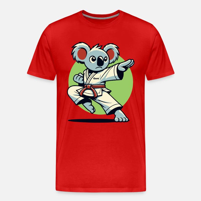 Karate-Koala – Kung-Fu-Kämpfer - Männer Premium Bio T-Shirt - Rot