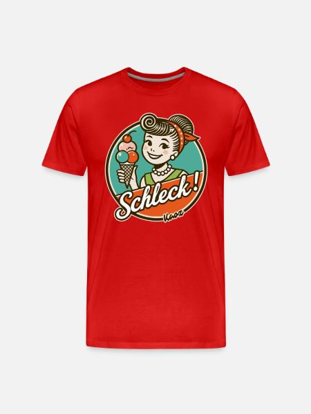 Lick! Retro woman with cream - Men's Premium Organic T-Shirt - red