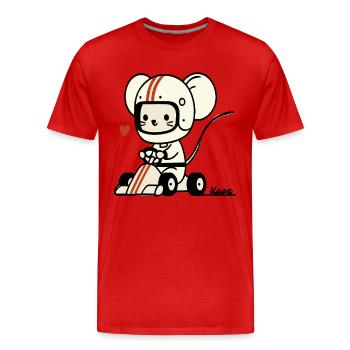 Go-Kart Maus-Rennfahrer - Männer Premium Bio T-Shirt - Rot - Vorne - Damien (186cm)
