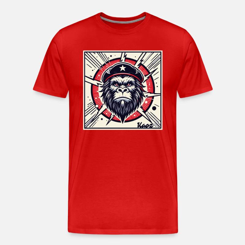 Revolutionärer Parodie Gorilla - Männer Premium Bio T-Shirt - Rot