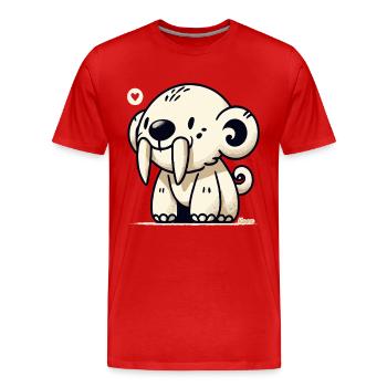 Cute Sabertooth Animal - Men's Premium Organic T-Shirt - red - Front - Damien (186cm)