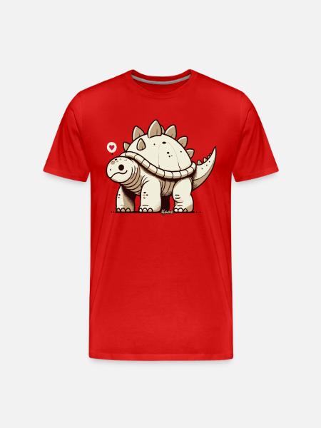 Cute dinosaur with heart - Men's Premium Organic T-Shirt - red