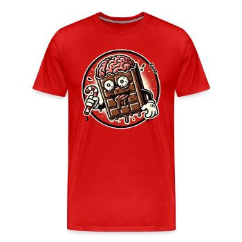 Chocolat zombie sucré mais fou - T-shirt bio Premium Homme - rouge - Devant - Damien (186cm)