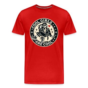 Les filles cool, c’est cool, restez cool ! - T-shirt bio Premium Homme - rouge - Devant - Damien (186cm)
