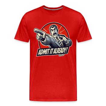 L’accusateur ultime – admettez-le ! - T-shirt bio Premium Homme - rouge - Devant - Damien (186cm)