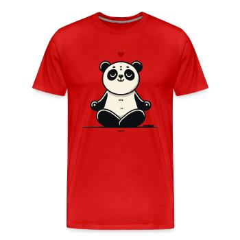 Zen Yoga Panda of Love - Men's Premium Organic T-Shirt - red - Front - Damien (186cm)