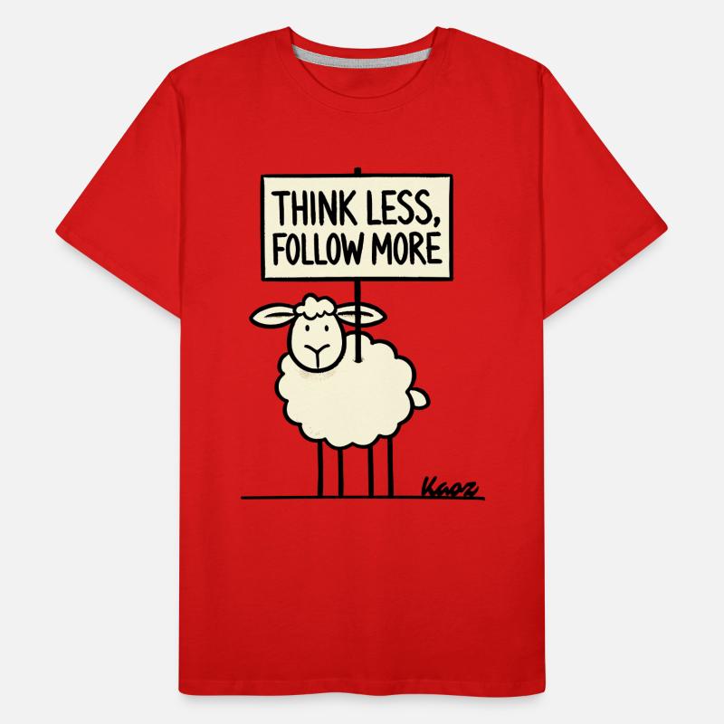 Moutons protestataires : pensez moins, suivez plus T-shirt bio Premium Homme