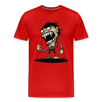 Homme des cavernes en colère affamé - T-shirt bio Premium Homme - rouge - Devant - Damien (186cm)