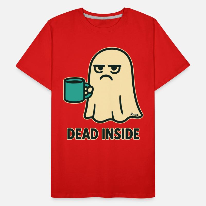 Geist mit Kaffee und innerlich totem Blick Männer Premium Bio T-Shirt