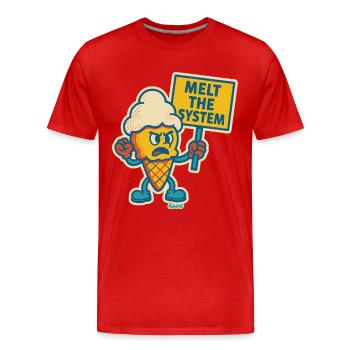 Rebellisches Eis mit „Das System schmelzen“ - Männer Premium Bio T-Shirt - Rot - Vorne - Damien (186cm)