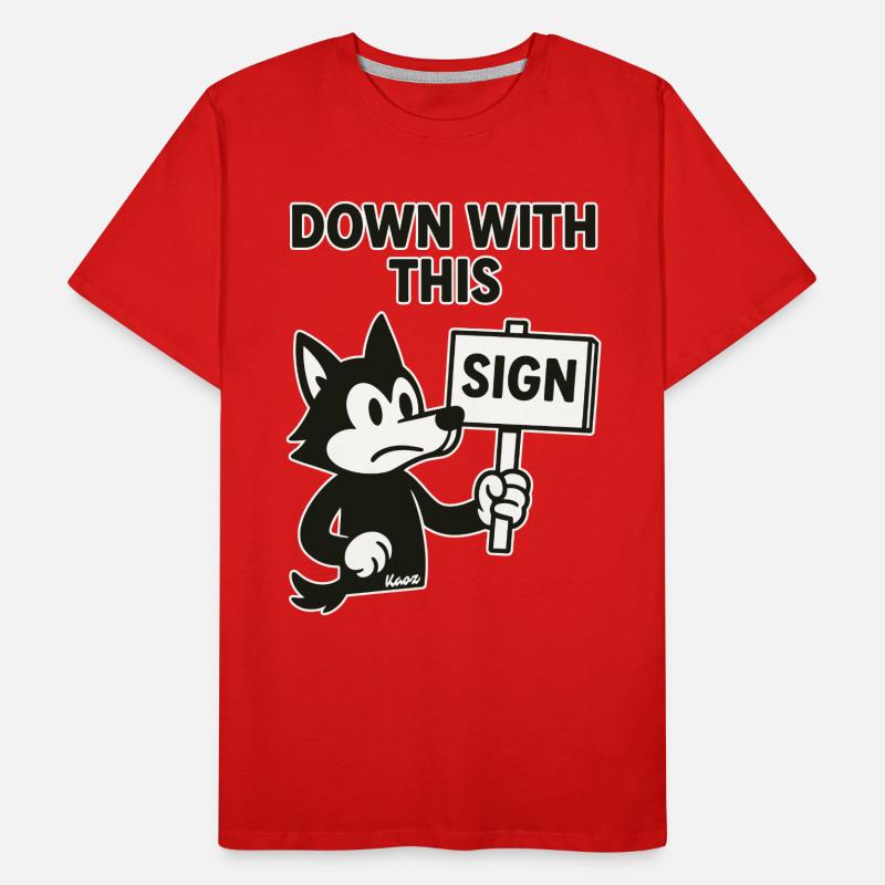 Protest Wolf : À bas cette pancarte T-shirt bio Premium Homme