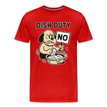 Cuisine Service de vaisselle et de vaisselle Le chien dit non - T-shirt bio Premium Homme - rouge - Devant - Damien (186cm)