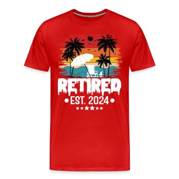 Retired 2024 Not My Problem Anymore Vacation - Men's Premium Organic T-Shirt - red - Front - Damien (186cm)