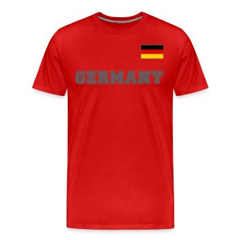 Look maillot de l’Allemagne - ALLEMAGNE avec drapeau - T-shirt bio Premium Homme - rouge - Devant - Damien (186cm)
