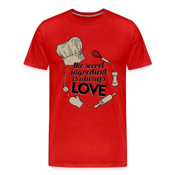 Recette amour - T-shirt bio Premium Homme - rouge - Devant - Damien (186cm)