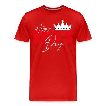 Happy king's day. Kings Day. King for a day. - Men's Premium Organic T-Shirt - red - Front - Damien (186cm)