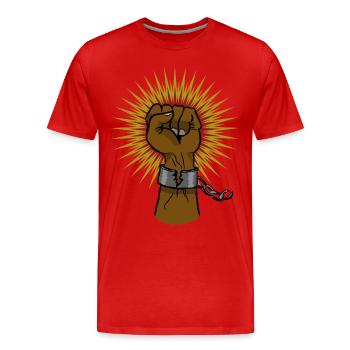 Black Power Faust - Männer Premium Bio T-Shirt - Rot - Vorne - Damien (186cm)