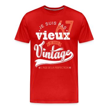 Je suis vintage cadeau humour anniversaire 67 ans - T-shirt bio Premium Homme - rouge - Devant - Damien (186cm)