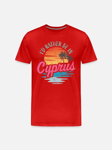 I'd rather be in Cyprus - Men's Premium Organic T-Shirt - red