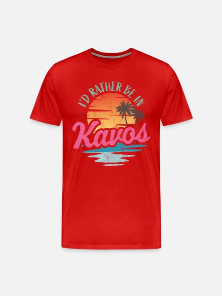 I'd rather be in Kavos - Men's Premium Organic T-Shirt - red