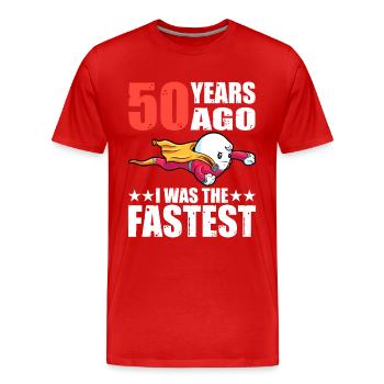 50 Jahre War Ich Der Schnellste 50. Geburtstag - Männer Premium Bio T-Shirt - Rot - Vorne - Damien (186cm)