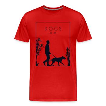 Dogs Chinese Hanzi Rüde Vierbeiner Wauwau - Männer Premium Bio T-Shirt - Rot - Vorne - Damien (186cm)