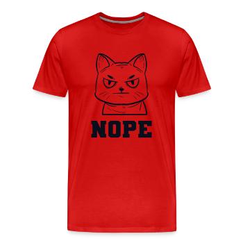 Nope Miezekatze Kätzchen Hauskatze - Männer Premium Bio T-Shirt - Rot - Vorne - Damien (186cm)
