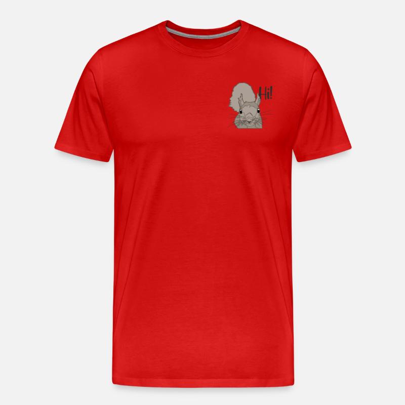 Squirrel Logo Emblem Fuchshörnchen Grauhörnchen - Männer Premium Bio T-Shirt - Rot