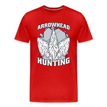 Conseils de chasse à la pointe de flèche Chasseur de pointes de flèches - T-shirt bio Premium Homme - rouge - Devant - Damien (186cm)