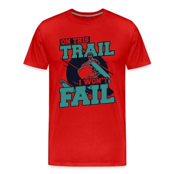 On This Trail I Won't Fail Motorschlitten Fahrer - Männer Premium Bio T-Shirt - Rot - Vorne - Damien (186cm)