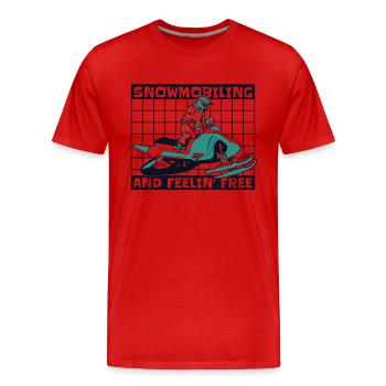 Motoneige et conducteurs de motoneige sans sensation - T-shirt bio Premium Homme - rouge - Devant - Damien (186cm)