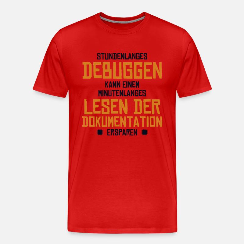 Stundenlanges Debuggen Softwareingenieur Coder - Männer Premium Bio T-Shirt - Rot