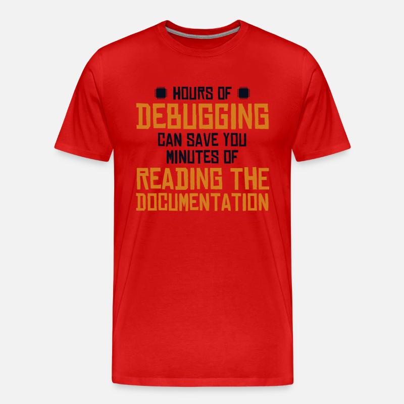Hours Of Debugging Softwareingenieur Developer - Männer Premium Bio T-Shirt - Rot