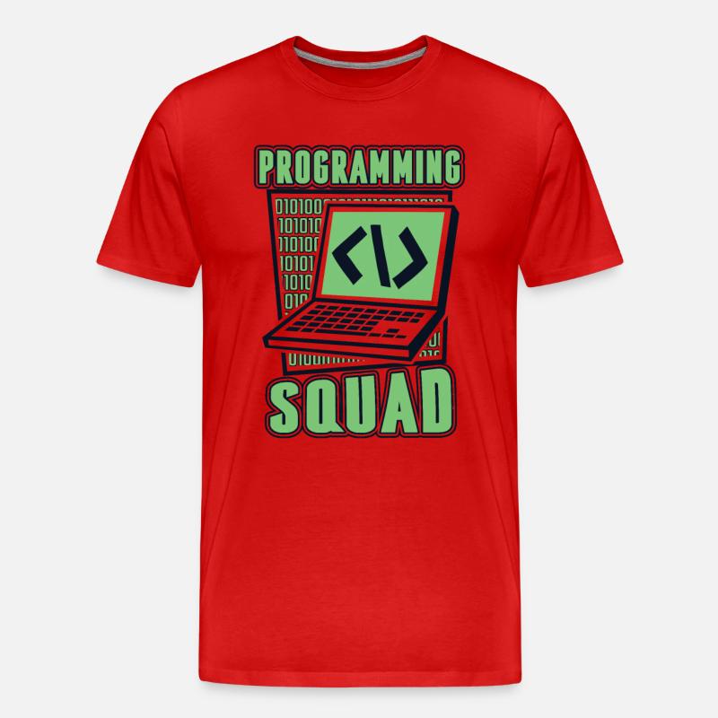 Programming Squad Softwareentwickler Developer - Männer Premium Bio T-Shirt - Rot