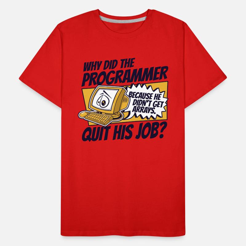Why Did Programmer Quit Job Developer Coder Men's Premium Organic T-Shirt