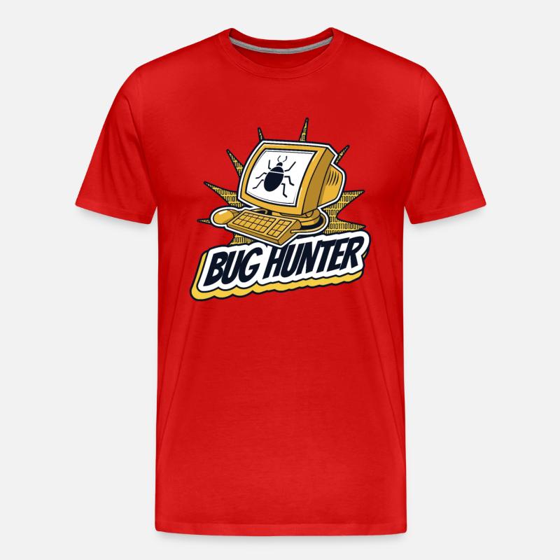 Bug Hunter Softwareingenieur Developer Coder - Männer Premium Bio T-Shirt - Rot