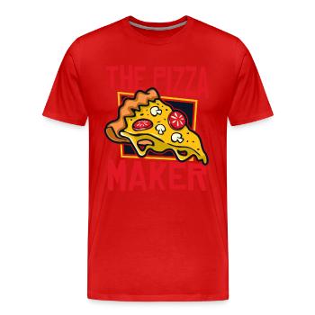 The Pizza Maker Pizza Pizza Tray Pizza Oven - Men's Premium Organic T-Shirt - red - Front - Damien (186cm)