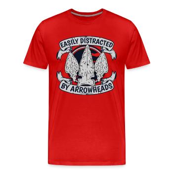 Facilement distrait par les pointes de flèches Jagdspitzen - T-shirt bio Premium Homme - rouge - Devant - Damien (186cm)