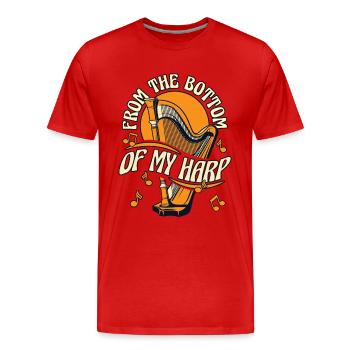 Du bas de ma harpe Harpe Harpe musicale Harpe - T-shirt bio Premium Homme - rouge - Devant - Damien (186cm)