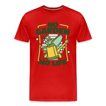 No Garden No Life Horticultural Allotment Garden - Men's Premium Organic T-Shirt - red - Front - Damien (186cm)