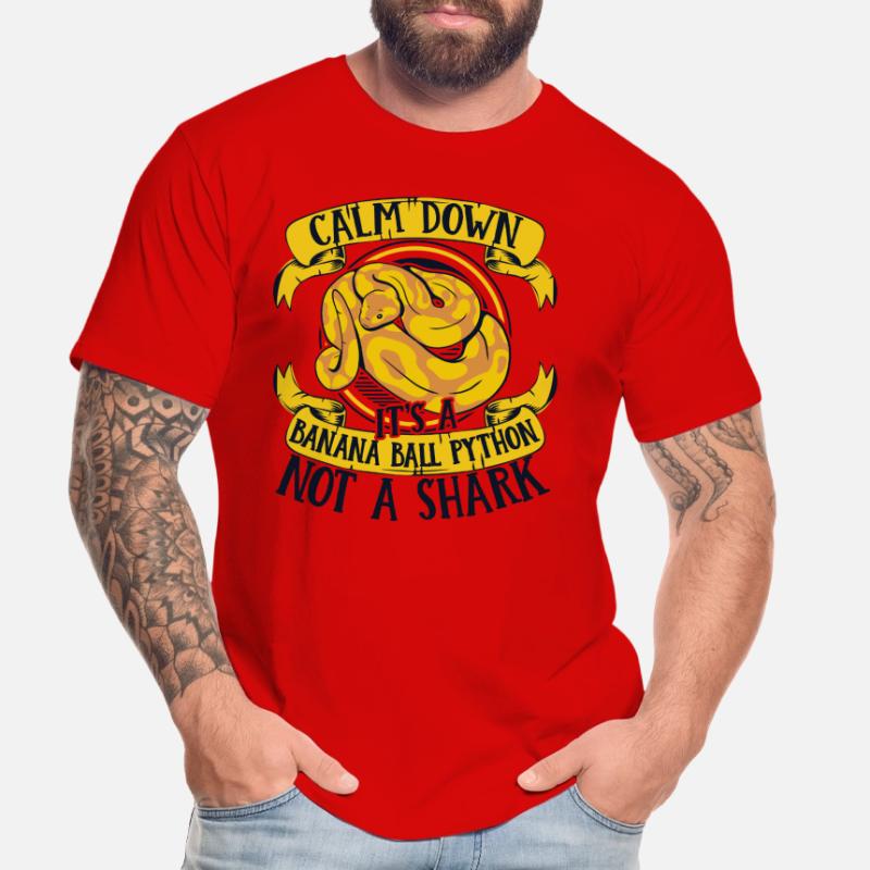 Calmez-vous, ce n’est pas une boule de banane de python de requin T-shirt bio Premium Homme