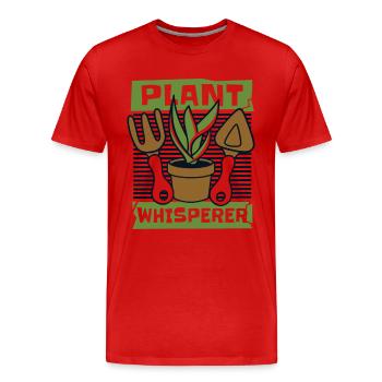 Jardin de jardin de jardin de jardin de jardin murmure de plantes - T-shirt bio Premium Homme - rouge - Devant - Damien (186cm)