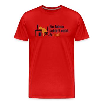 Ein Admin Schläft Nicht Er Root Admin - Männer Premium Bio T-Shirt - Rot - Vorne - Damien (186cm)