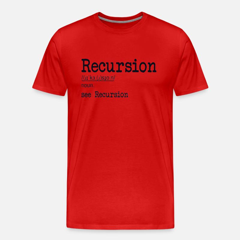 Recursion Definition Developer Coder Programmierer - Männer Premium Bio T-Shirt - Rot