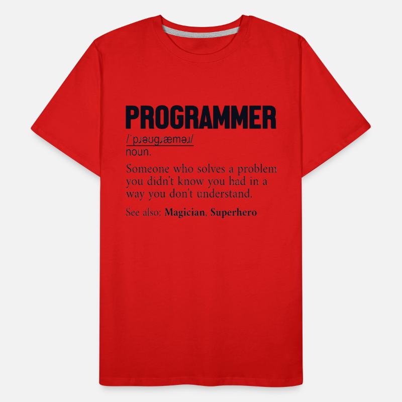 Programmeur Définition Développeur logiciel Codeur T-shirt bio Premium Homme