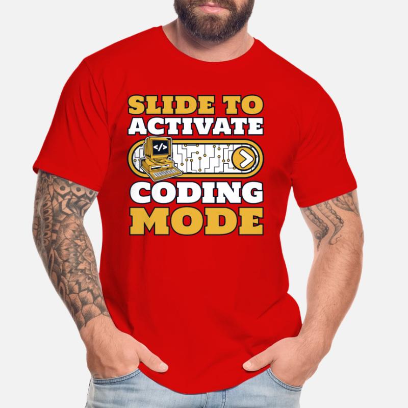 Slide To Activate Coding Mode Developer Coder Men's Premium Organic T-Shirt