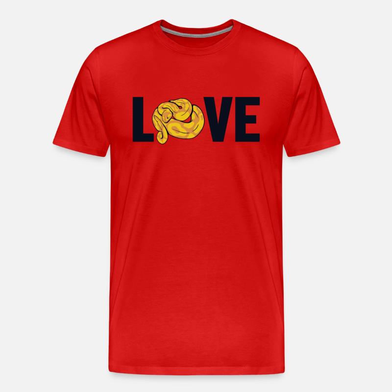 Love Schuppenkriechtiere Python Schlange Banana - Männer Premium Bio T-Shirt - Rot