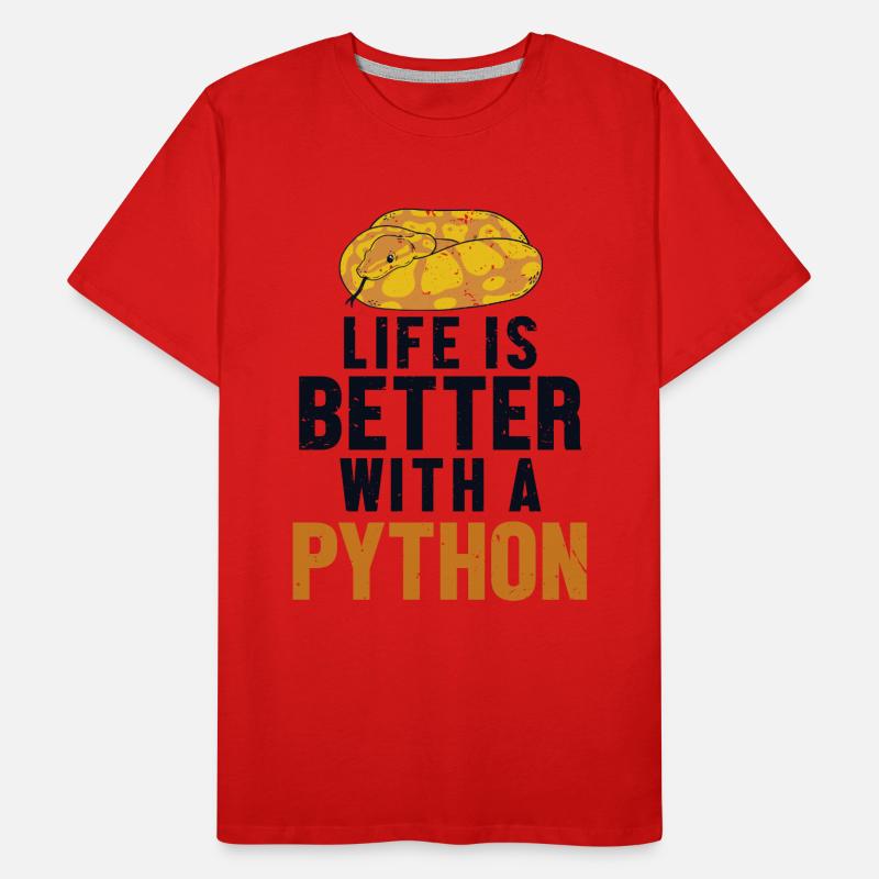 Life is Better with a Python Schlange Banana Ball Männer Premium Bio T-Shirt