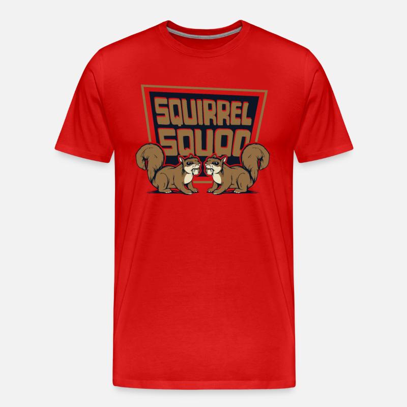 Squirrel Squad Squirrel Fuchshörnchen Eichhörnchen - Männer Premium Bio T-Shirt - Rot
